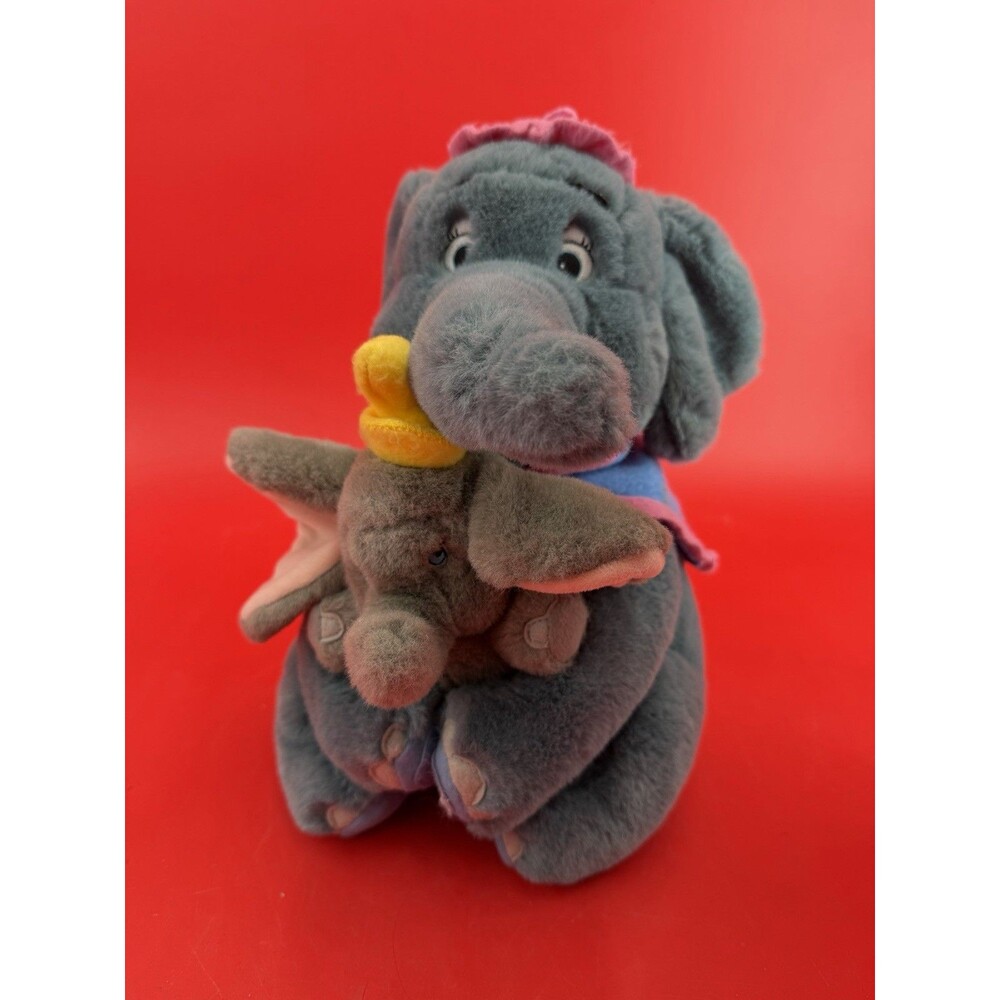 DISNEY MRS. JUMBO & BABY DUMBO ELEPHANT PLUSH STUFFED ANIMAL MOM & BABY